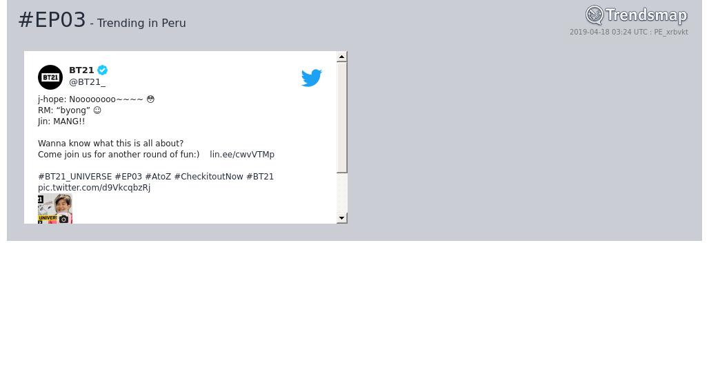 TrendsmapPeru's tweet image. #ep03 es ahora una tendencia en Peru

trendsmap.com/r/PE_xrbvkt