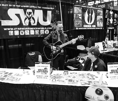 f105music's tweet photo. Din: "Should I start playing now?"
@DominicJ25: "Yes but wait for me to hide under this table"
Feel free to reply to this post with a better caption!
Live at @theswu booth at #StarWarsCelebration2019 4.15.19 #SWCC
#F105 #F105FirstFlightWorldTour
Photo by @CMWAshby https://t.co/nW7hLUwOCh