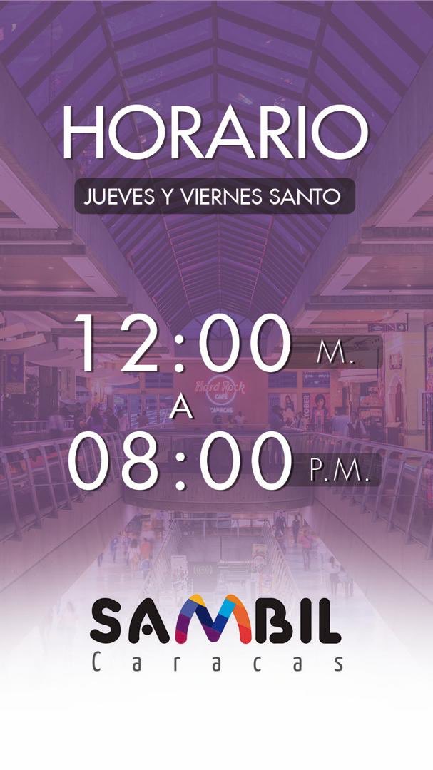 IsaacBenhamou's tweet image. #Sambilinforma #horario jueves y viernes santo.