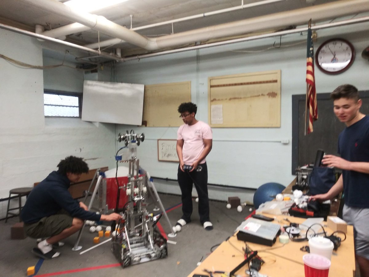 Shea High School Robotics Team getting ready for Detroit.
