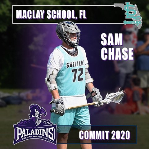 Sweetlax_Fla's tweet photo. Congrats to Sam Chase ('20 Attack | Maclay School) on his commitment to play for legendary coach, Richie Meade at Furman. We are thrilled for Sam and his family! #SweetlaxCommit #FloridaLacrosse #GoPaladins #FurmanLacrosse https://t.co/1VVz0goPUU
