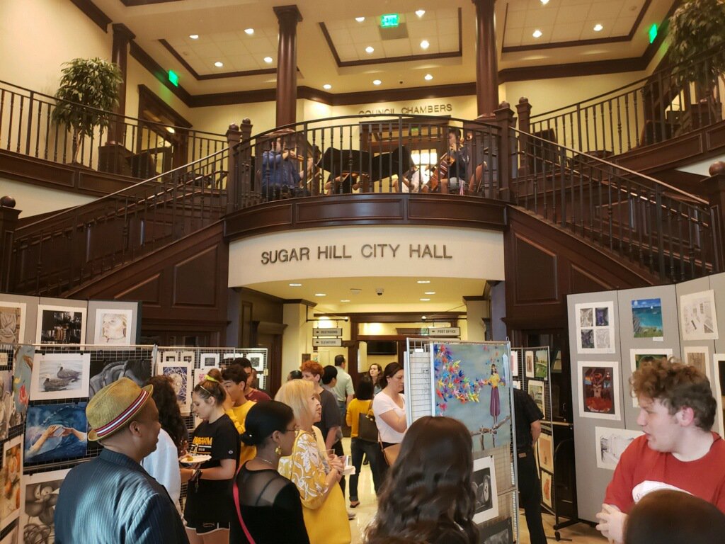 lanieracademies's tweet photo. Come out to see the Lanier HS Art Exhibit on display at Sugar Hill City Hall  @CityOfSugarHill until April 30th!! Take a look!! https://t.co/AgyBePHGwH