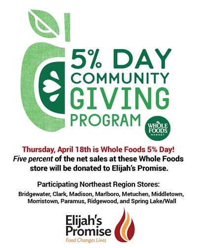 RamLawNJ's tweet photo. Shopping at WholeFoods this Thursday gets Elijah's Promise 5%. Guess what. Shop 'til you drop for food on Thursday and tell your neighbors! SHARE in any way on your timeline @elijah'spromise #foodchangeslives #wholefoods #ramlaw what..Amazon https://t.co/41KGPpTi07