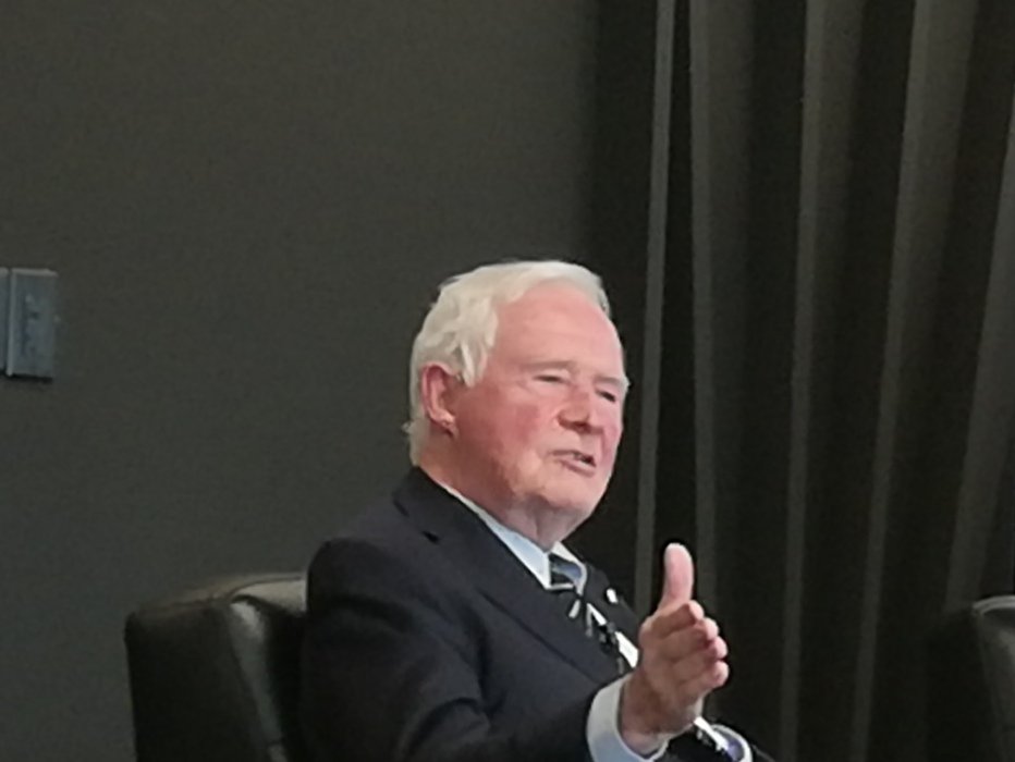 DayPeggy's tweet photo. RH David Johnston was great to hear him talking about his new book Trust.  @thekwcf  @thecoragroup @RideauHallFdn @tobidh https://t.co/Q1Rhj3aa0B