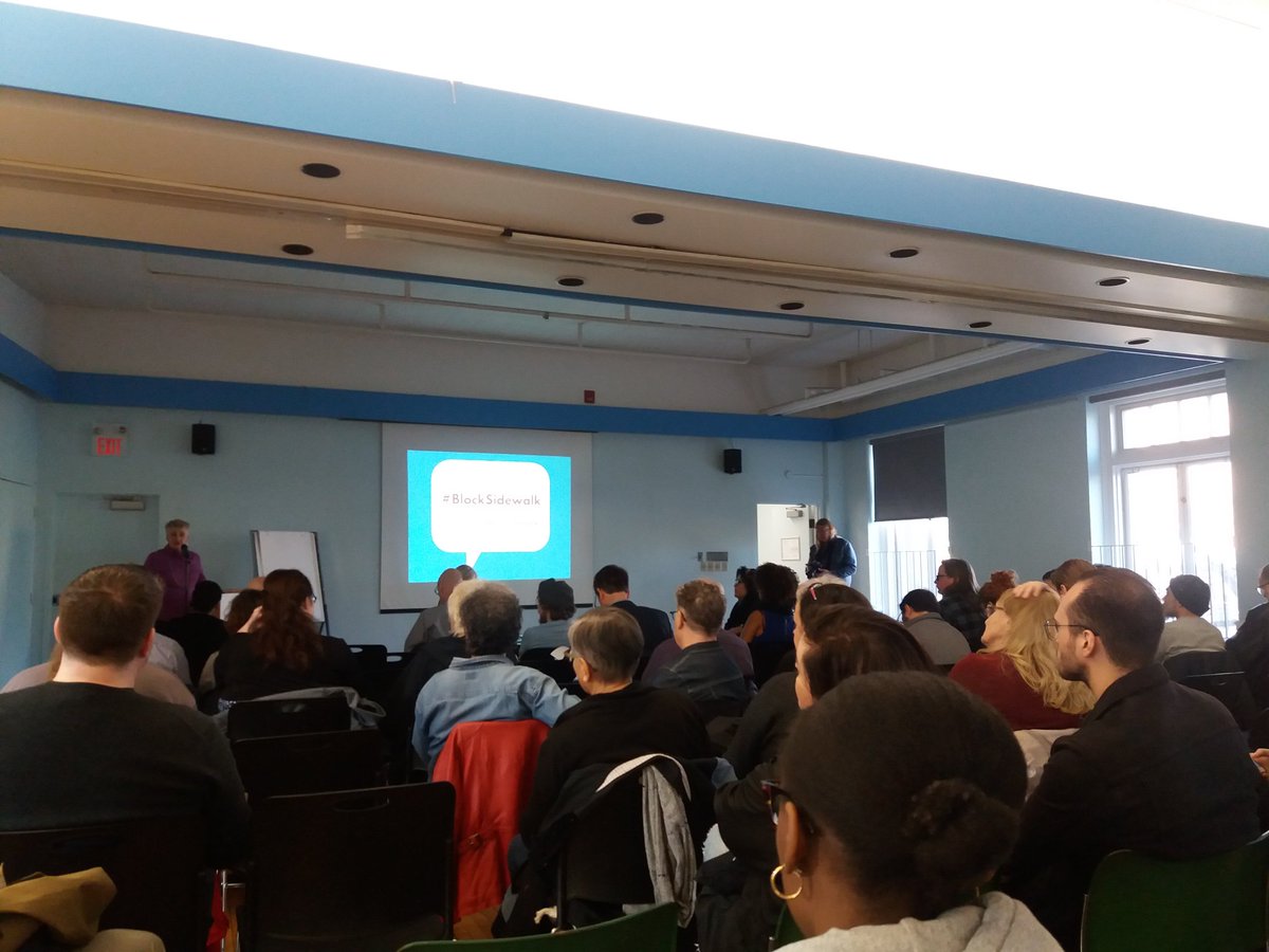 "The public interest must be at the centre of the efforts to grow and build our city and it is required an accountable and democratic decision making" <a href="/blocksidewalk/">#BlockSidewalk</a> community members organizing to bring back the publicness of land and policies in #Toronto #waterfront