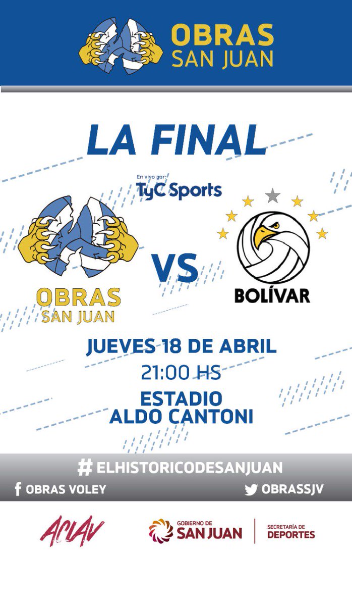 NachoEspelt's tweet photo. Mañana con todo! #VamosObras @ObrasSJVoley https://t.co/yyLWfUjL7J