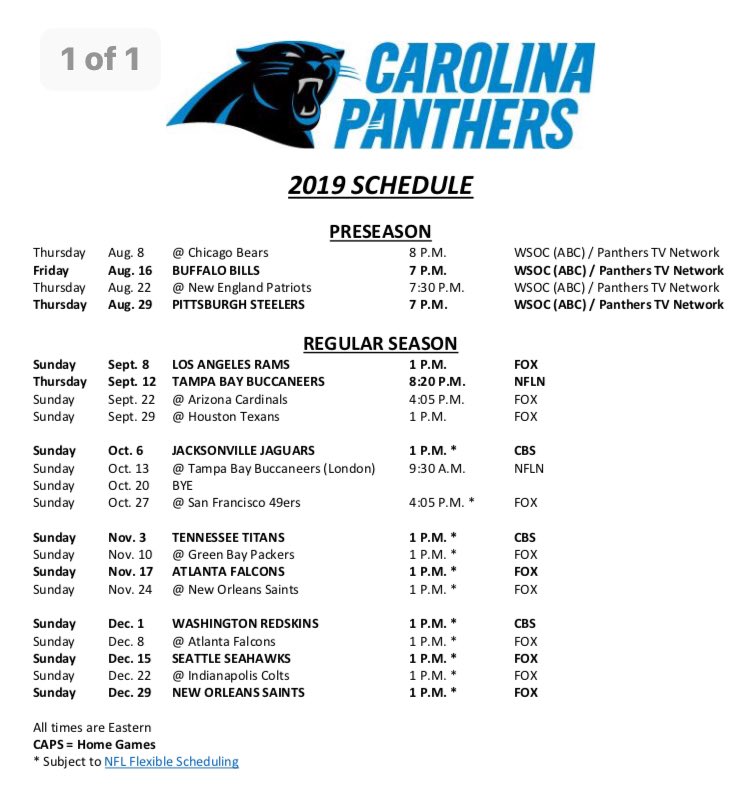 Jonathan Lowe on Twitter: &lsquo;IT’S OUT | @Panthers release schedule for