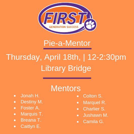 Come out and support the FIRST Program tomorrow by pie-ing your favorite (or maybe least favorite) mentor! 😆
#firstfundraiser