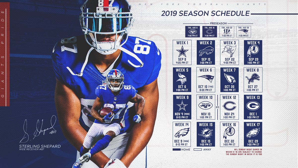 ny giants calendar