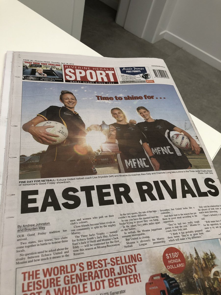 Grab a copy of today’s <a href="/RiverineHerald/">Riverine Herald</a> for a look at a massive weekend of football and netball across #EchucaMoama <a href="/RivSport/">Riverine Herald Sport</a>