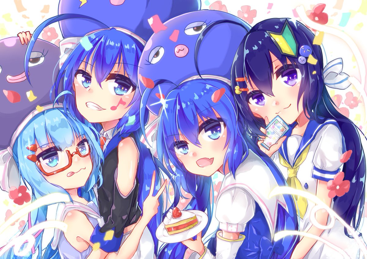 Piapro ピアプロ いろどりかえるさんのウナさん 4人のウナさんがぎゅぎゅっと一緒にいるところを写真に撮ったかのような1枚ですね 艸 全員楽しそう T Co U1qlpcohfy Piapro 音街ウナ