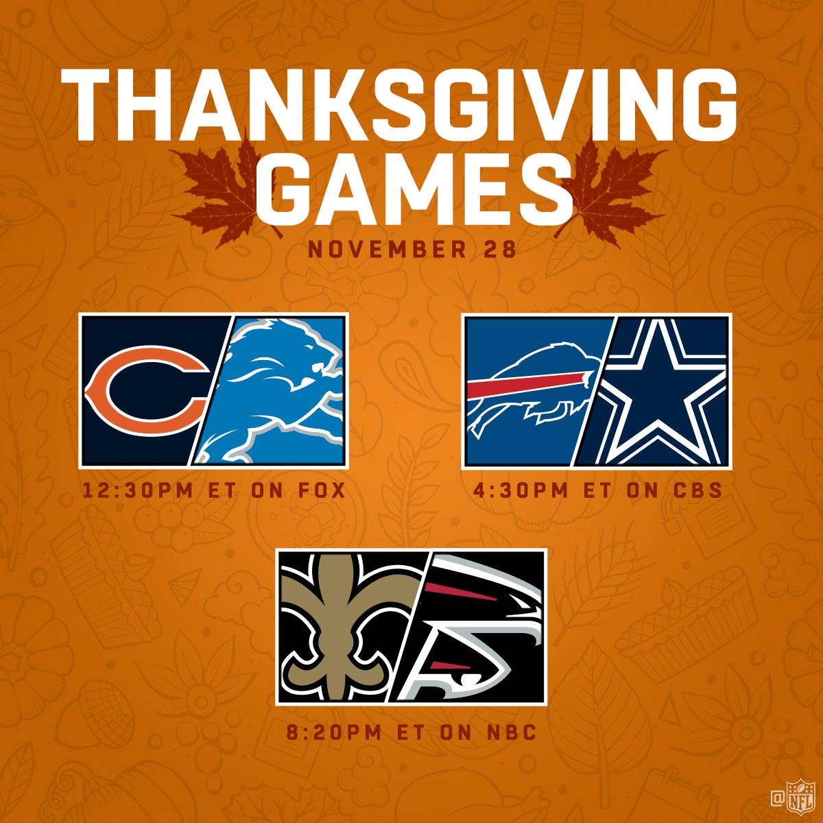 thanksgiving nfl games today