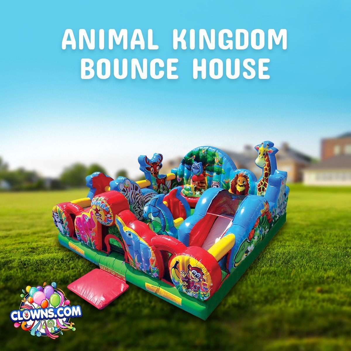 Clowns Com Our 10 Foot Animal Kingdom Bounce House Is High Enough For Your Kids To Jump And Soar Through The Sky And The Best Part It Even Fits Indoors Call