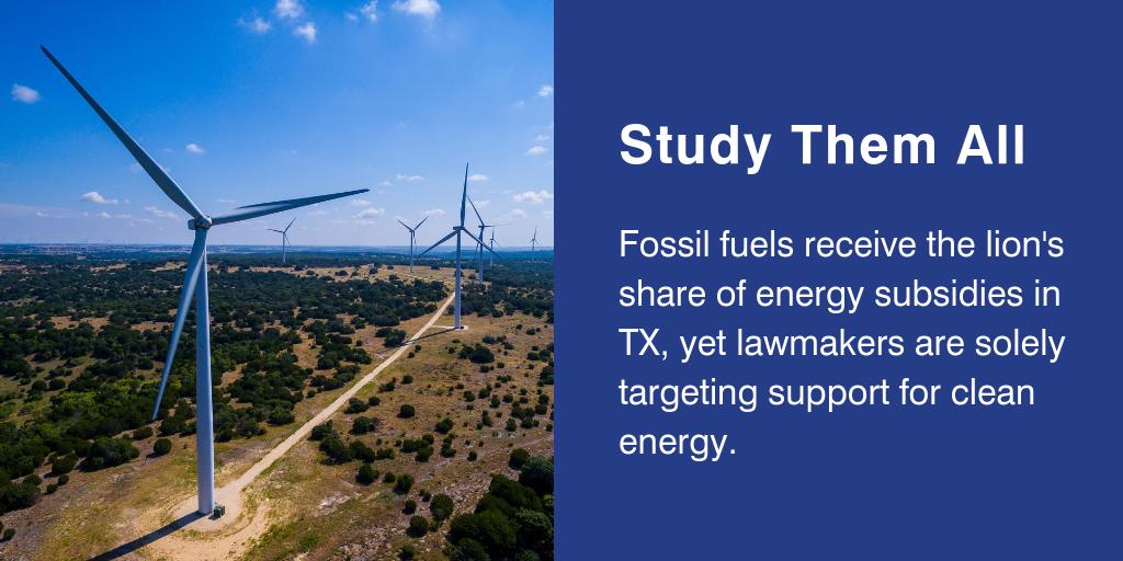 EDFtx's tweet photo. Advanced clean energy receives about half as much fiscal support every year as other forms of energy, per @Statesman. So why do #SB2232 & #HB2908 single out clean energy? #StudyThemAll #TXLege #TXEnergy https://t.co/5QhDDpXOPN https://t.co/aul6rhmVAA