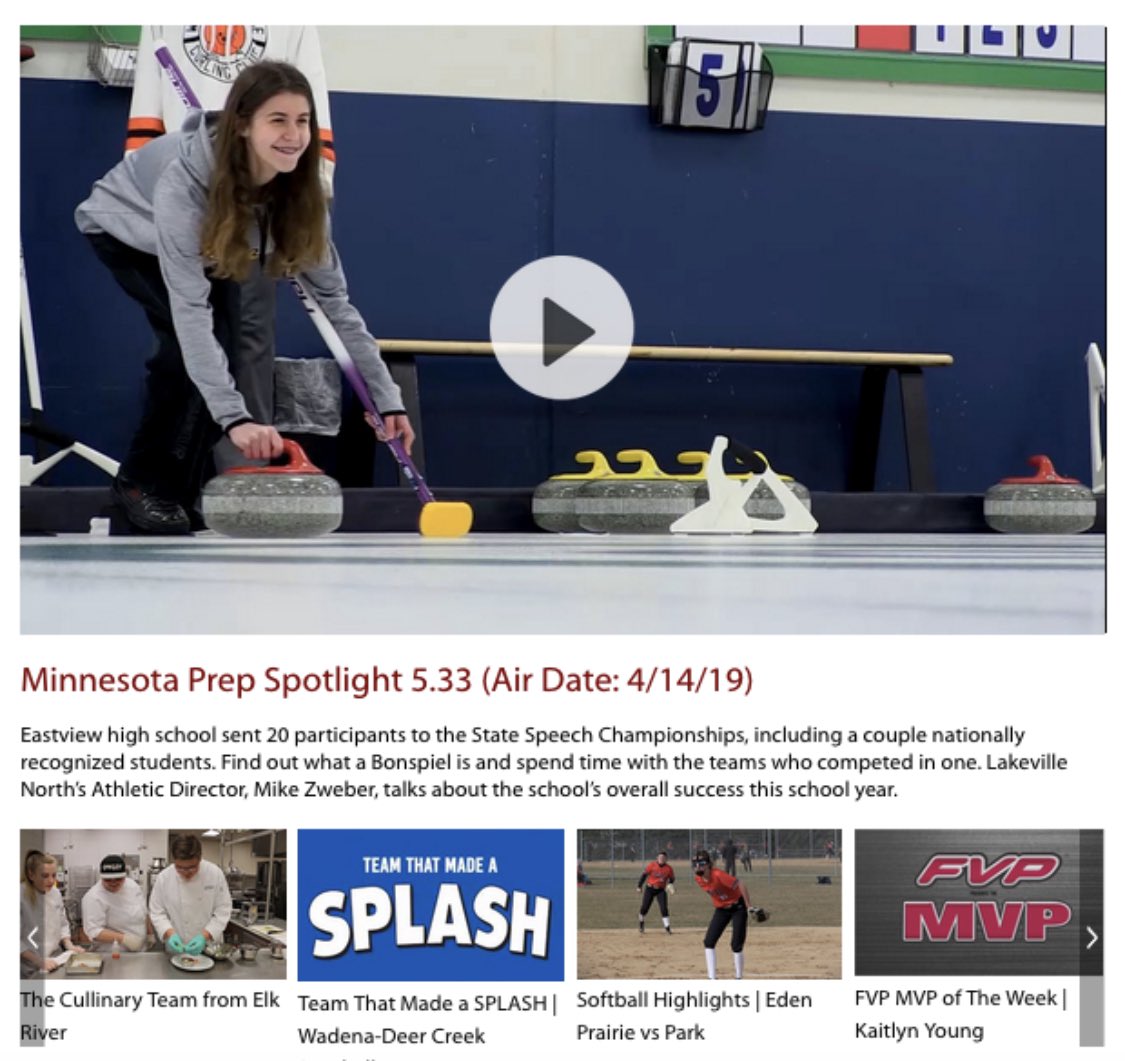 NSPNminnesota's tweet photo. Minnesota Prep Spotlight is available online: https://t.co/OB28sYmZQc โถ๏ธ
Featuring:
- #TeamThatMadeASPLASH:
- Softball & Baseball Highlights
- Elk River Culinary team
- #FVPMVP: @_kaitlynyoung
- Curling Bonspiel
- LN AD: Mike Zweber
- EV Speech Team https://t.co/v6RP5b0kPu