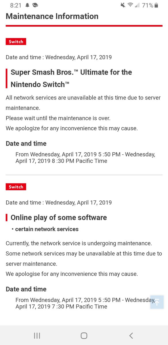 tylermakemovies's tweet photo. Guys

The Nintendo servers AREN'T actually dying from everyone trying to get Joker

Some idiot in Nintendo's IT department just thought it was a smart move to schedule server maintenance right as the update went live and I cannot fathom how they ever thought this was a good idea https://t.co/cO7iYm2VG9