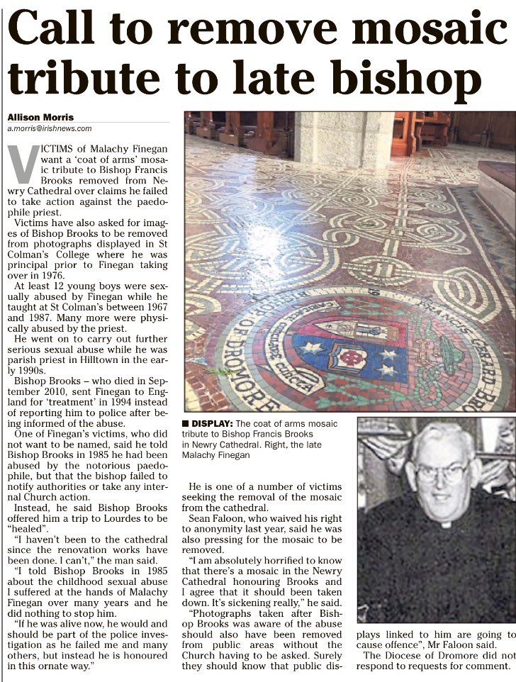 MckeeganClaire's tweet photo. Sean Faloon supports calls for removal of Bishop Gerard Brooks Crest mosaic in Newry Cathedral #enditnow @AllisonMorris1 #churchcoverup https://t.co/ItcooI4dDX
