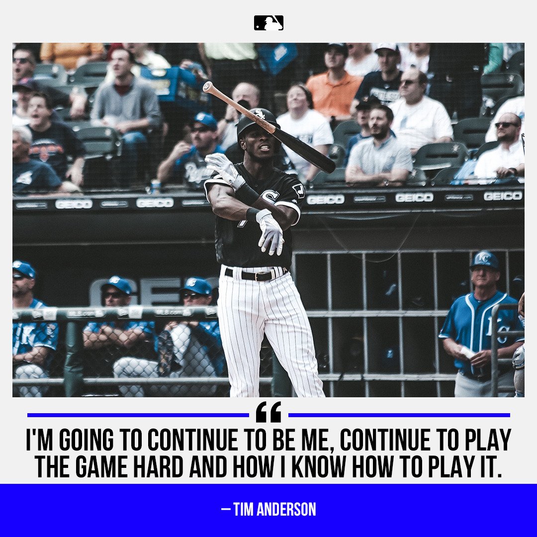 MLB's tweet image. Keep doing your thing, @TimAnderson7. 👏 #LetTheKidsPlay