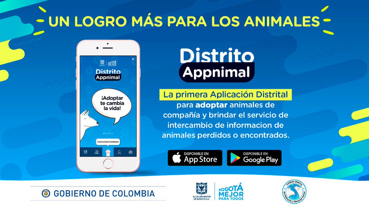 AnimalesBOG's tweet photo. @yohisan Hola @yohisan, él habla de nuestra aplicación #DistritoAppnimal, donde pueden adoptar y también intercambiar información de animales perdidos y encontrados.🔽 https://t.co/oDtuSB8gaH
