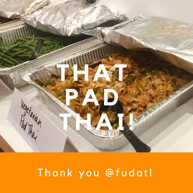 Big thanks to FUD Atl for catering our event tonight. #smokedchicken #padthai #macandcheese #ohmy #fudatl #geniusatl #geniusatlanta
