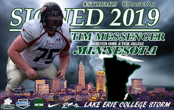 LakeErieFB's tweet photo. Introducing OL Tim Messenger from Minnesota! πͺβ‘οΈππ
#RageOn #Storm19 #AStormIsBrewing https://t.co/Pd1yxjsBoG
