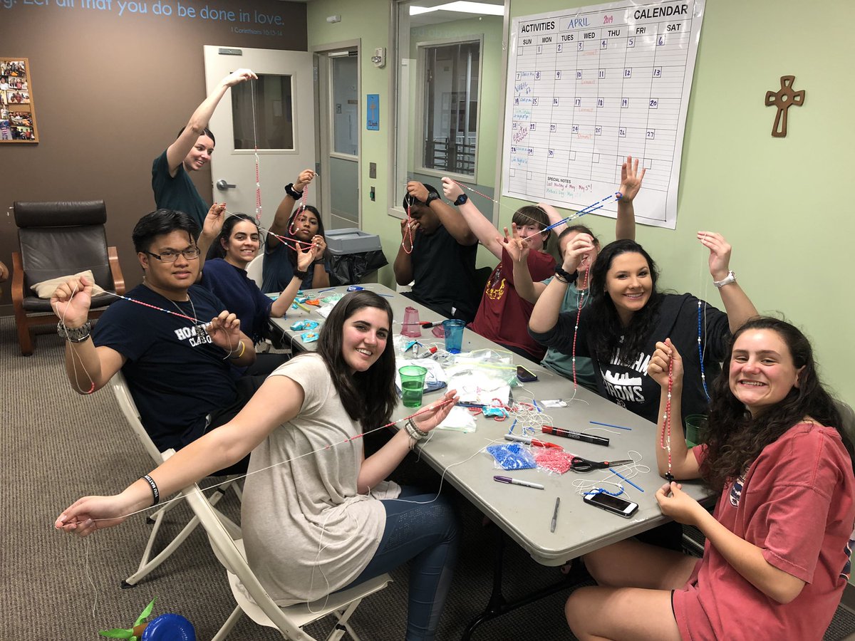 OLSyouth's tweet photo. Rosaries in the making! Way harder than it looks. Great job! https://t.co/TnPjIHNyiu