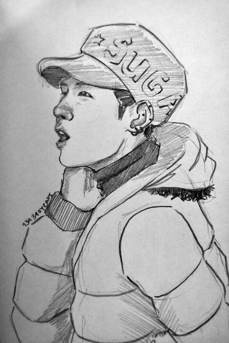 20190417 / day 107we on track again  (i have a thing for Yoongi's profile because i realized i've done many drawings like this one lol)  @BTS_twt  #btsfanart