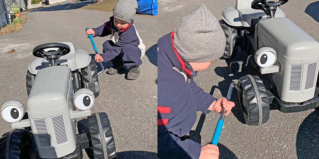 Easter is over in Norway and 3,5 years old Malthe is preparing for summer by changing the tires. Very handy we must say! Hope you all had a lovely Easter Holiday! 😃🐣

#Easter #LittleGreyFergie