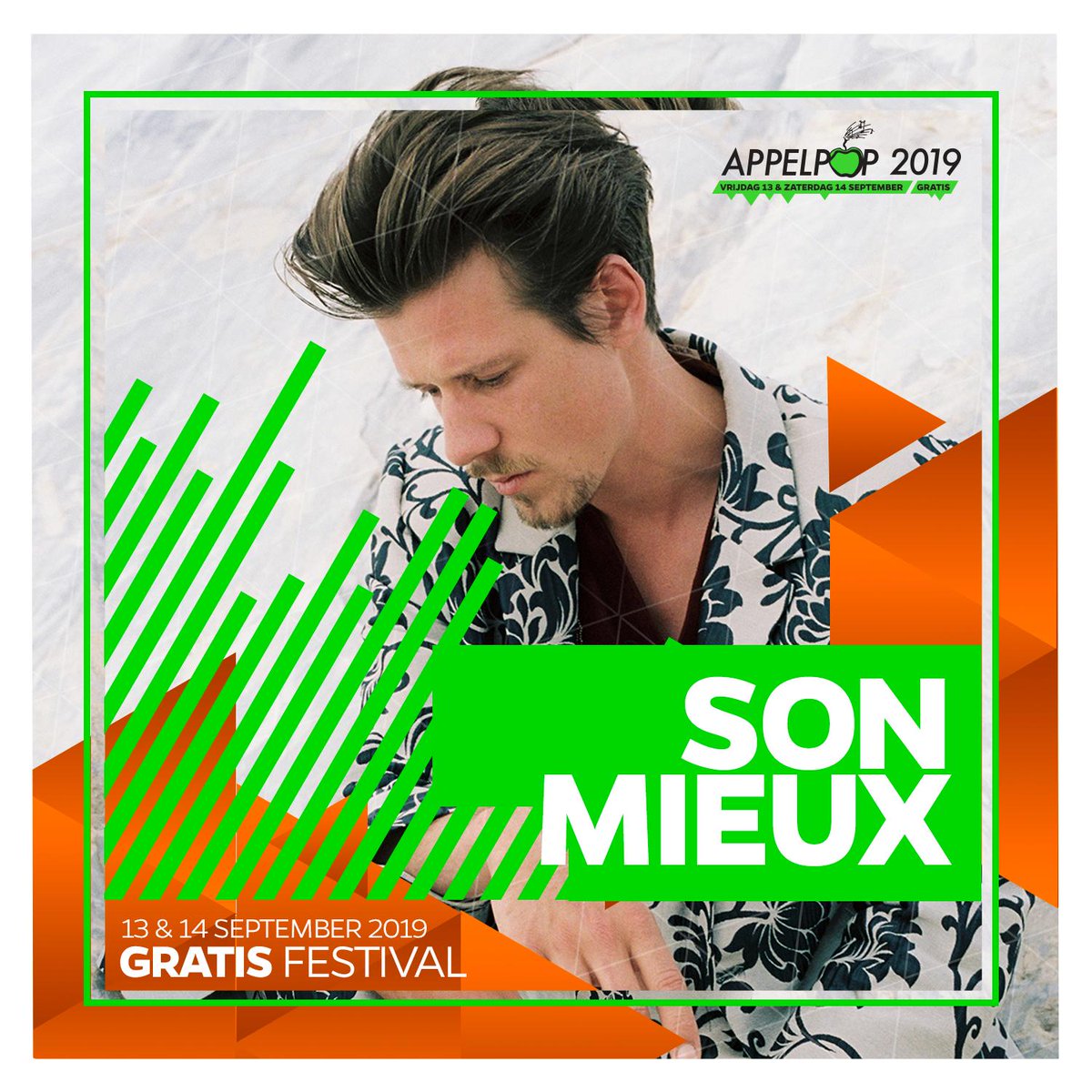 appelpop's tweet photo. Vijf nieuwe namen zijn toegevoegd aan onze line-up! Rock-'n-roll van @dannyveramusic Donkere electropop van @thomasazier Catchy synthpop van @SonMieux Aanstekelijke poprock van @thewordiseut en de Spaanse sfeermakers van @MuyayoRif staan 13&amp;14 september op het programma! https://t.co/GnrrmRbrkq