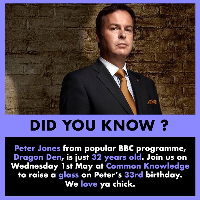 Double tap to raise a glass 🥃 Tag a friend to spread the love 👯‍♂️ Wow 😮 Common Knowledge quiz on Wednesday 7pm £100 bar tab prizes 💵 Wish I looked like that when I was 32 👀
.
.
.
#truefacts #justfactthings #commonknowledge #peter #peterpan #dragonden #32yearoldman