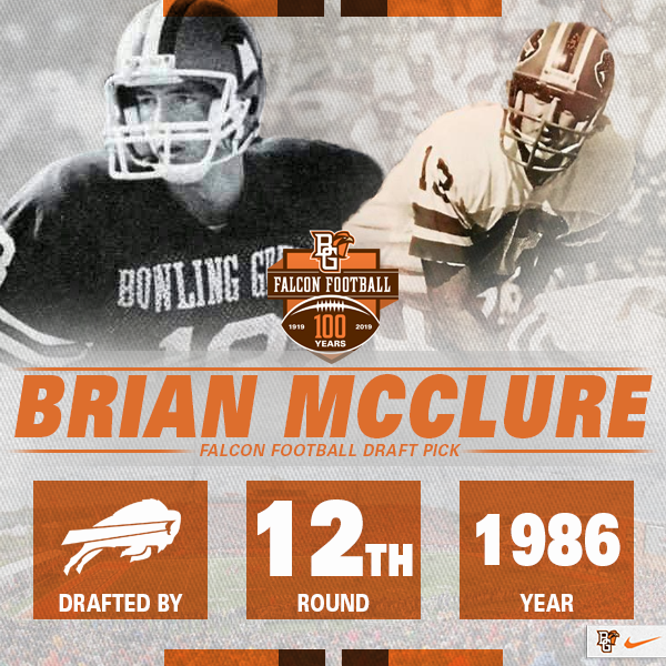 BG_Football's tweet photo. It is NFL Draft Day! A 12th round draft pick, Brian McClure was one of the greatest QBs in BG history. In one career start for Buffalo, he was 20-of-38 for 181 yards. #BGNFLDraft
Get season tickets today to watch the next superstars in The Doyt: https://t.co/SX9FjLMKaE https://t.co/zcLqUKIymv