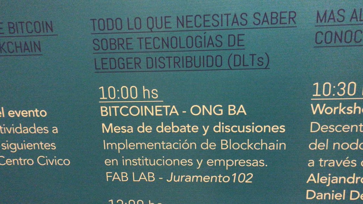 labitcoineta's tweet photo. Primera actividad de Jueves! Desde las 10 am debatimos sobre la implementación de #blockchain en instituciones y empresas. #FabLabbrc
#CriptoPatagonia #LaBitcoineta
@chevosky @arielaguilar https://t.co/w2gNjVwQth