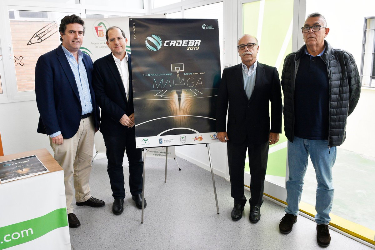 unicajaCB's tweet photo. 🏀 Presentado el #CADEBA2019, que se disputará en #Málaga entre #LosGuindos y #LaMosca
📅 Del 30 de abril al 5 de mayo
➡️ Participa el @CanteraUnicajaC Cadete 03 #masculino
📰 NOTICIA | https://t.co/RWtRmm11pX
💚💜 #YoSoyDelUnicaja #ADNGuindos https://t.co/w9ChFt0fc6