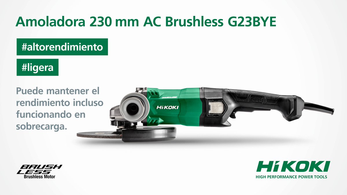 HiKOKIToolsES's tweet photo. Centra tu atención en la G23BYE, la primera amoladora de 230mm con sistema Brushless del sector! Gracias a su motor Brushless, el rendimiento esta garantizado!!
#brushless #amoladora230 #230mm #G23BYE #altorendimiento #hikoki #highperformancepowertools #herramientasprofesionales https://t.co/yKY5WeQnIo