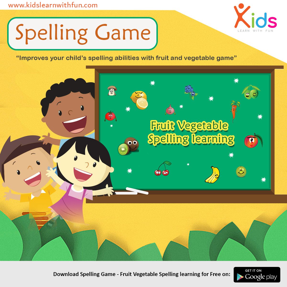 kidslrnwithfun's tweet photo. #Spelling #Game - #fruits #vegetables #spelling #learning #kids #play #App #kidsgame #children #parents #teacher #parentsproblems #parentssolution #solution #mobilegame #video #videogame #education #kidslearnwithfun #matchgame https://t.co/H9VkheVCGT https://t.co/MLjtEwvabc
