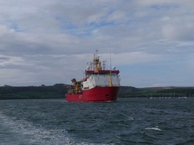 LewisPugh's tweet photo. A huge welcome home to the Captain and crew of HMS Protector! The ice patrol vessel has been away for 4 YEARS patrolling the waters around Antarctica and supporting key scientific research. 🐧🚢🐳 https://t.co/QaUFMcpBYa