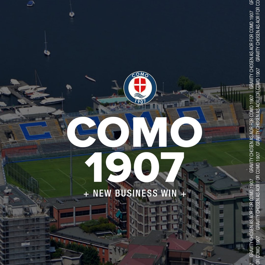 GravityMediaLLC's tweet photo. NEW WIN || Italian football club Como 1907 chooses @dentsuaegis 's Gravity as their agency of record. We will be leading club's strategy, branding and creative along with their social media and digital efforts. https://t.co/VFLaoiOgbC