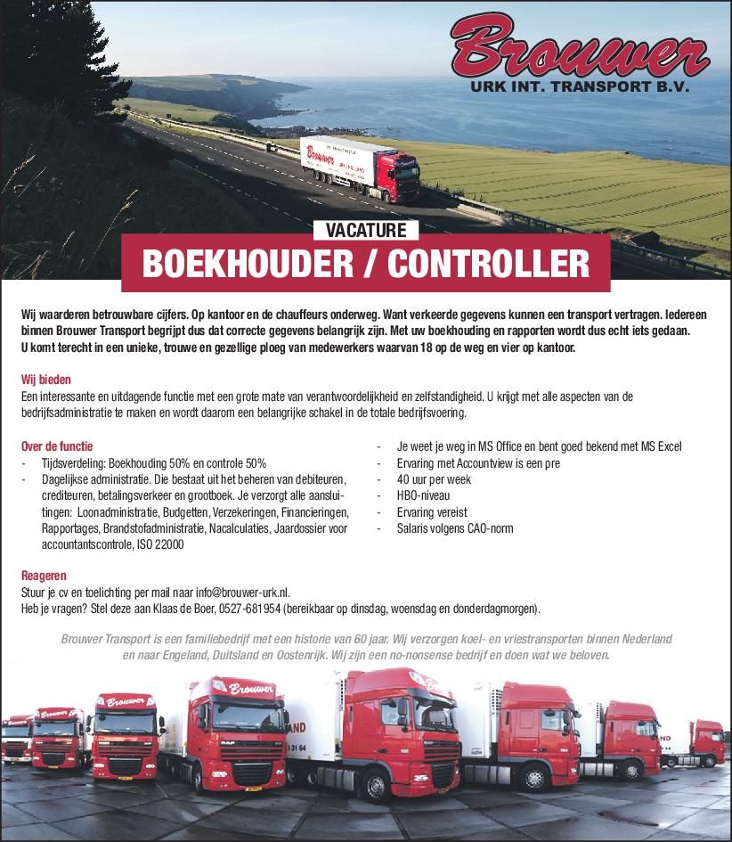 TransportUrk's tweet photo. Kom werken in het team van Brouwer @TransportUrk. Bekijk de vacature voor Boekhouder / Controller op: https://t.co/RtNGc1si9L https://t.co/rbunh4toKK
