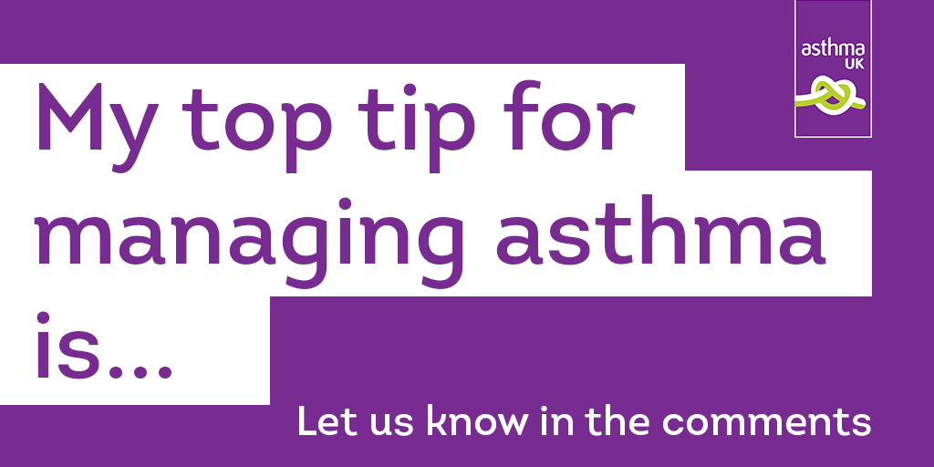 asthmalunguk's tweet photo. What's your top tip for managing #asthma? 
Tell us 👇🏽
#ThursdayThoughts https://t.co/DdEpJPov3l