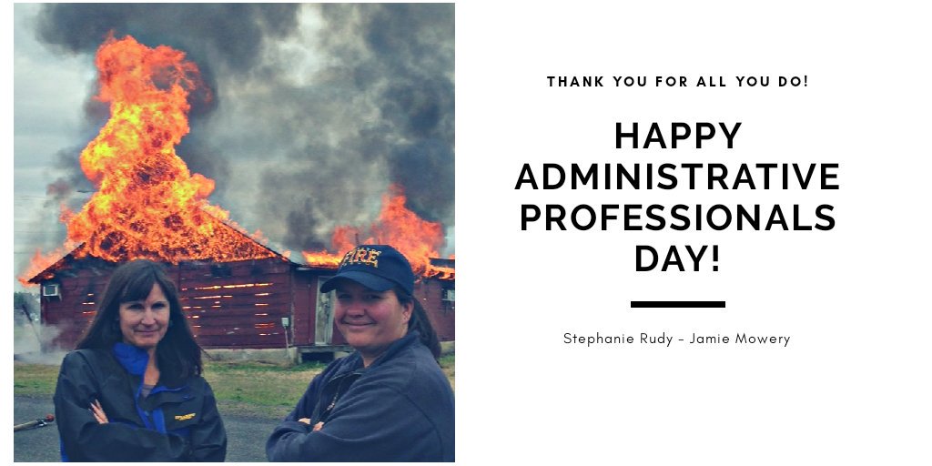 Administrative Professionals are the back bone of the fire service.  We wouldn't be able to provide the service that we do without them.  Thank you Stephanie and Jamie for everything you do.  You guys are truly awesome.  
#lewistonfirefighters #Local1773 #magnificent7thdistrict