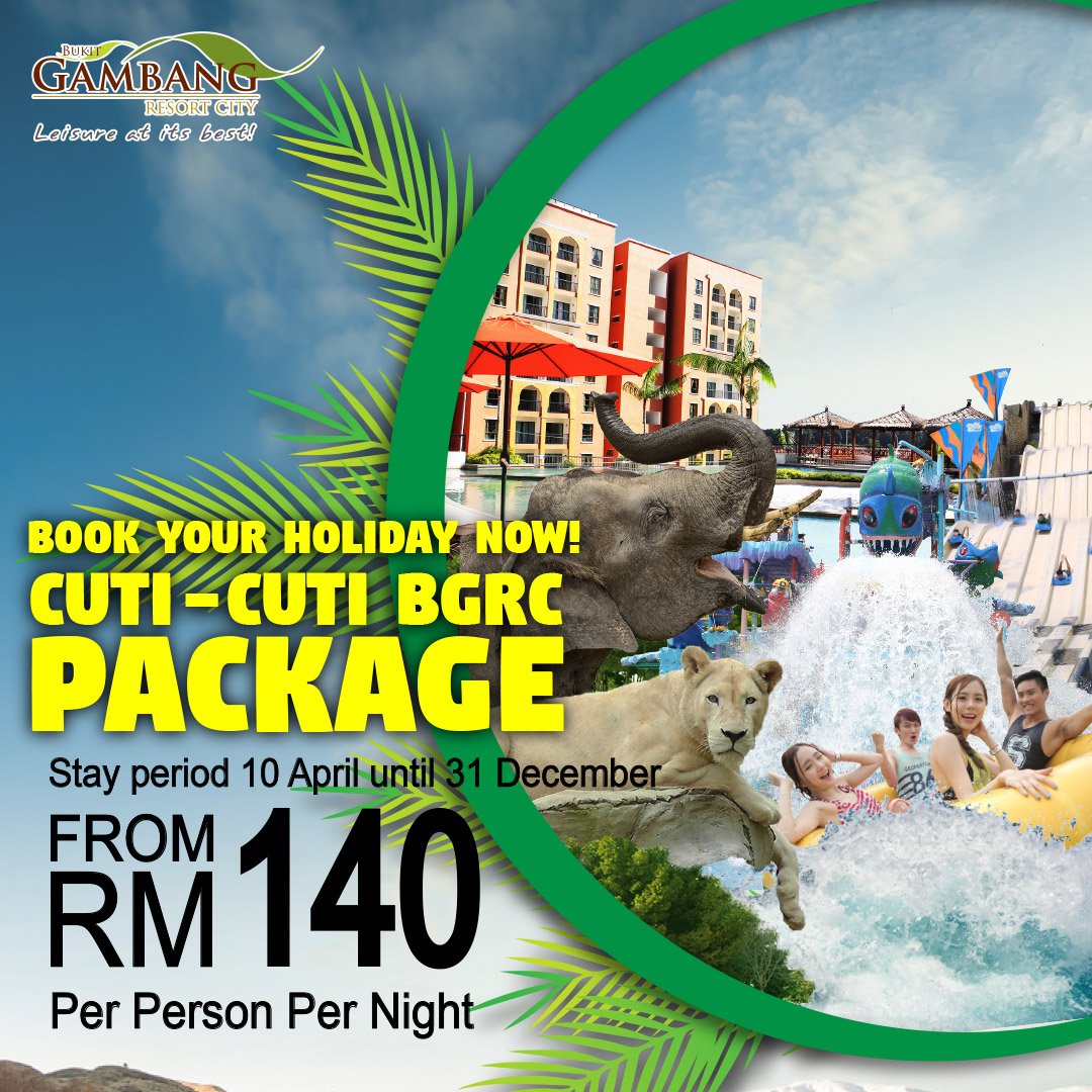 BGSafariPark's tweet photo. It’s never too early to plan ahead for holidays! Book a great getaway with our Cuti-Cuti BGRC holiday packages. Get rooms, meals and tickets to the water park and safari park all at an amazing price!

Book now>>> https://t.co/Bj8uWDbkok https://t.co/RJj76lSDLn