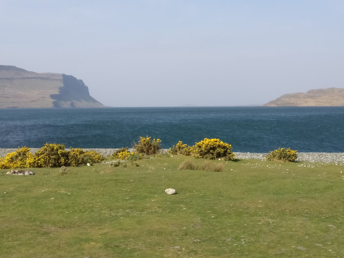 LMDCDriver's tweet photo. On the Isle of Mull, Loch Na Keal looking out to sea past Gribun Cliffs. We watched an Otter in the sea just where the cliffs start. https://t.co/Q0U1VAtRDX