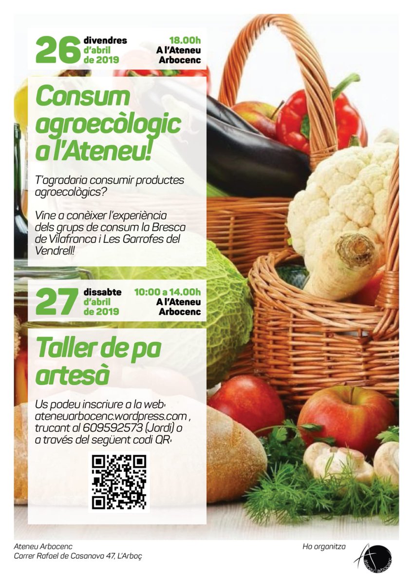 Demà a l'Ateneu de l'Arboç compartirem la nostra experiència com a grup de consum! Fer xarxa és clau per créixer i aprendre!