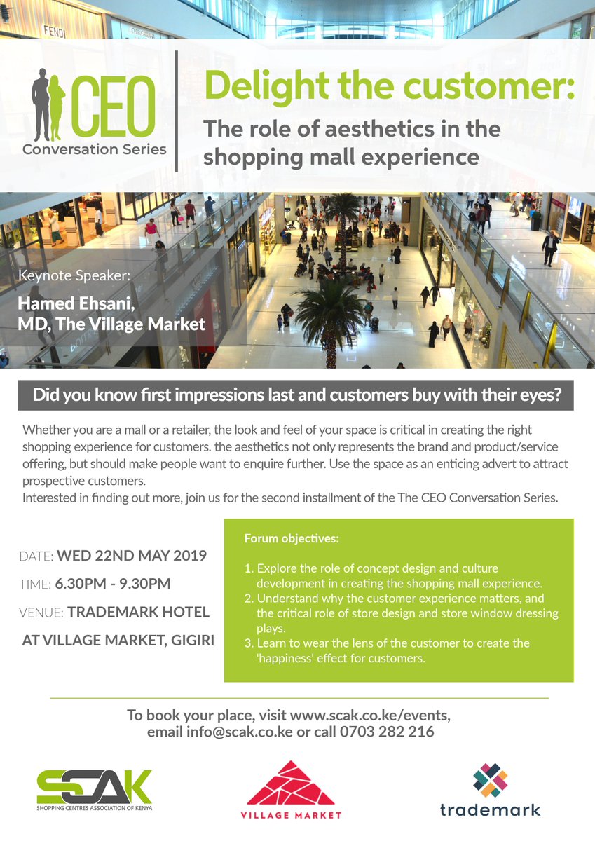 SCAKINFO's tweet photo. Whether you are a mall or a retailer,the look and feel of your space is critical in creating the right shopping experience for customers.
#SCAK #Retail #ThursdayThoughts https://t.co/SeOw8g71Cb