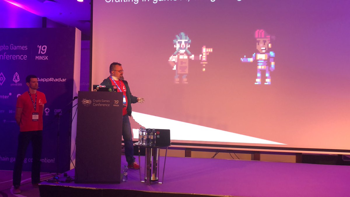 <a href="/MLFATR/">Slawomir 'Malfunction' Bubel 🇵🇱🇺🇦🇪🇺</a> and <a href="/Ed2warf/">Cyryl Matuszewski</a> talk at Crypto Conference in Minsk 🔥🔥🔥 #blockchainlife2019 #blockchain #games #gamedev #hoardexchange #conference