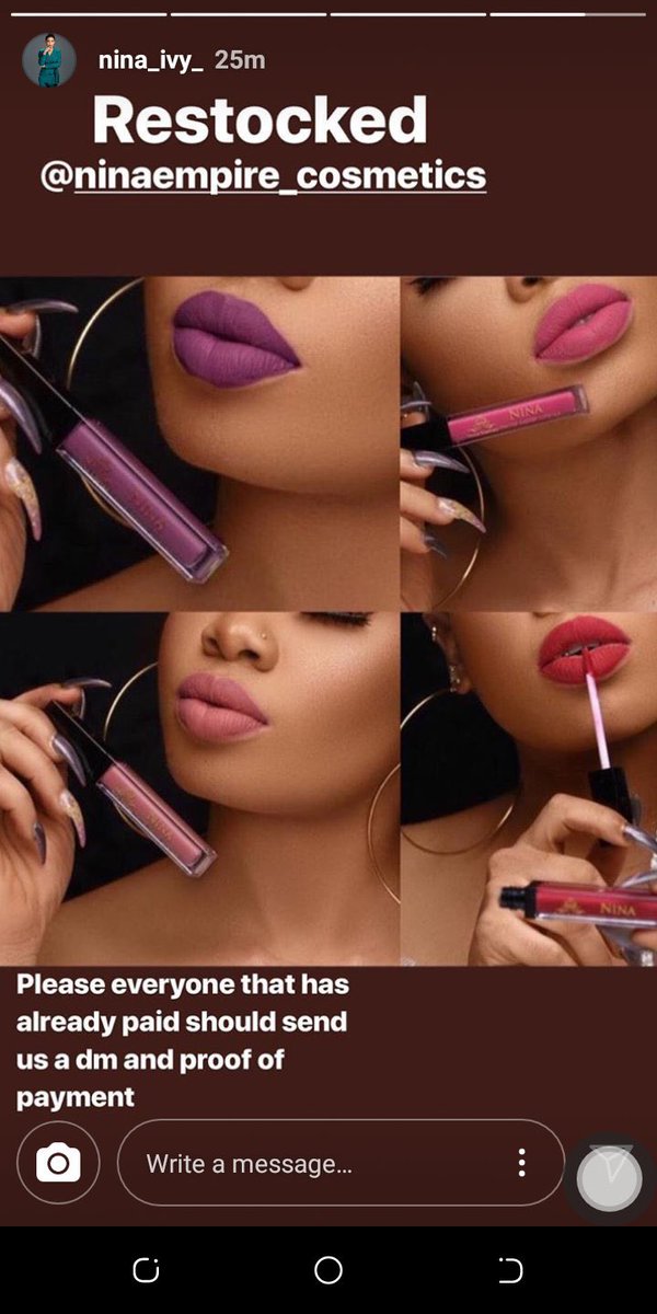 Talk2Juli1's tweet photo. It came so fast ππΌππΌππΌmy chioma shade is finished already .Let me run along ooo #ninalipstick #bbnaija https://t.co/bZdmpktYBl