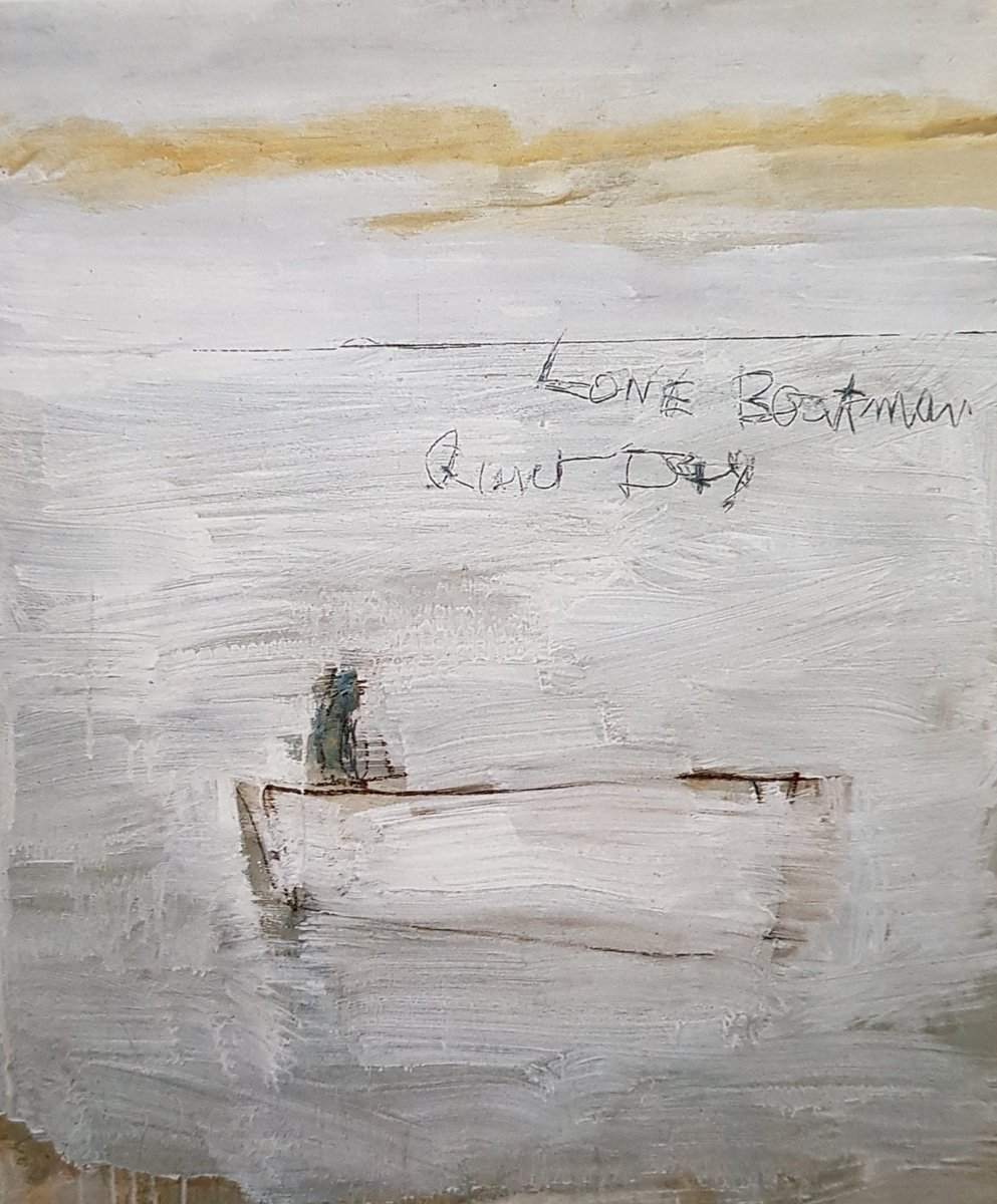 AnyaWaterworth's tweet photo. BOATMAN by #BasilBlackshaw 
Acrylic on canvas. 104 × 88 cms.
#contemporaryart #Irishart https://t.co/sLRCs5kEYY