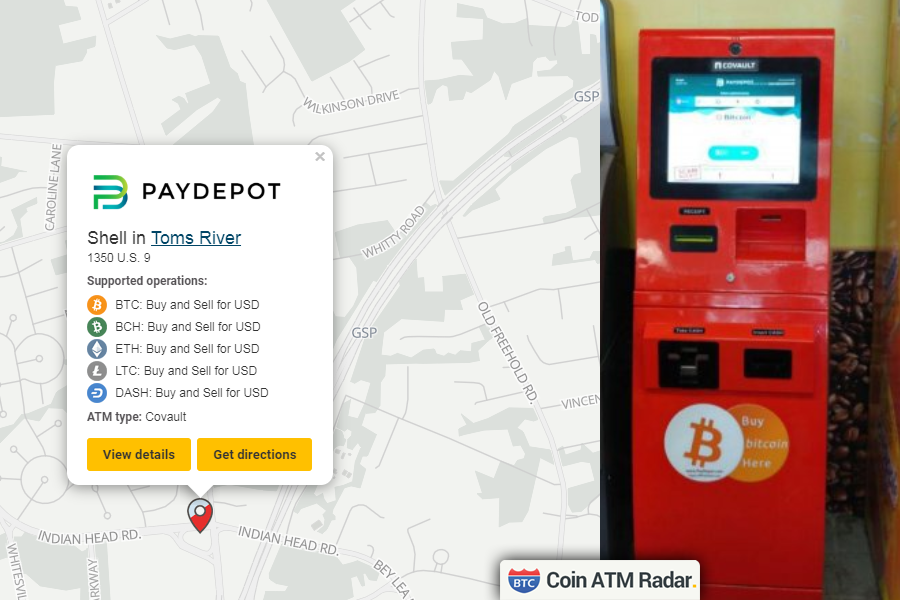 CoinATMRadar's tweet image. Check this out! New installed #Covault #bitcoin machine at Shell in #TomsRiver. Operated by #PayDEPOTLLC. Supported operations and coins: #BTC #BCH #ETH #LTC  #DASH. coinatmradar.com/bitcoin_atm/77…