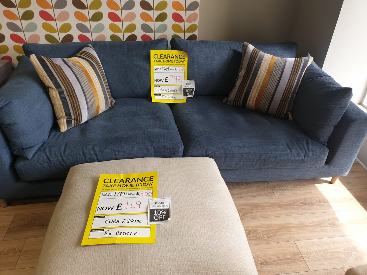 sofatime's tweet photo. It's your last chance to grab a clearance bargain at our Boucher Road Showroom. Cuba 4 Seater Sofa is now only £799 plus take an extra 10% off 😲 we are open until 8pm tonight. #sofa #sofasale
https://t.co/hiSBhUui65 https://t.co/64I2xx1diR