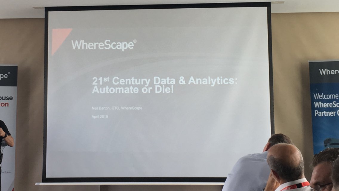 DataDetangler's tweet photo. Data infrastructure automation - changing how we work with data to reduce the risk of data warehouse delivery. Slipstream attending the WhereScape customer conference In Lisbon https://t.co/2MdydLCtYw